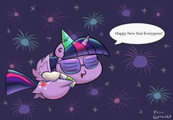 Size: 2300x1600 | Tagged: safe, artist:captain64, twilight sparkle, alicorn, pony, g4, 2014, female, mare, new year, solo, twilight sparkle (alicorn)