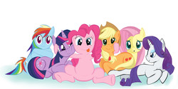 Size: 1400x700 | Tagged: safe, artist:mastercheefs, applejack, fluttershy, pinkie pie, rainbow dash, rarity, twilight sparkle, g4, mane six