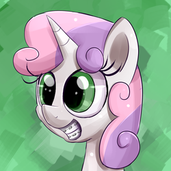 Size: 800x800 | Tagged: safe, artist:senx, sweetie belle, g4, adorkable, braces, cute, diasweetes, dork, female, solo