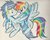 Size: 1024x810 | Tagged: safe, artist:rainbowflamecharge47, rainbow dash, soarin', g4, cute, female, male, ship:soarindash, shipping, straight, traditional art