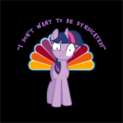 Size: 600x600 | Tagged: safe, twilight sparkle, pony, unicorn, g4, :<, black background, eye twitch, female, frown, looking at you, mare, nbc, peacock feathers, simple background, solo, wide eyes