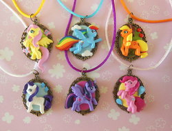 Size: 800x611 | Tagged: safe, artist:littlebreeze, applejack, fluttershy, pinkie pie, rainbow dash, rarity, twilight sparkle, alicorn, pony, g4, craft, female, irl, jewelry, mane six, mare, photo, twilight sparkle (alicorn)