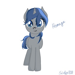 Size: 2048x2048 | Tagged: safe, artist:sludge888, oc, oc only, oc:homage, pony, unicorn, fallout equestria, cute, fanfic, fanfic art, female, horn, mare, simple background, smiling, solo, white background