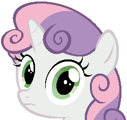 Size: 1600x1529 | Tagged: safe, sweetie belle, g4, animated, face, female, frown, inception, looking at you, simple background, solo, sweetie belle's stare, transparent background, wat, whoa, zoom