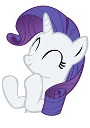 Size: 595x842 | Tagged: safe, rarity, pony, unicorn, g4, ^^, clapping, clapping ponies, eyes closed, female, happy, mare, reaction image, simple background, smiling, solo, vector, white background