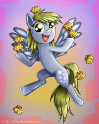 Size: 1200x1500 | Tagged: dead source, safe, artist:leffenkitty, derpy hooves, pegasus, pony, g4, female, mare, muffin, solo