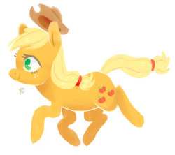 Size: 1829x1622 | Tagged: safe, artist:comikazia, applejack, g4, female, running, simple background, solo