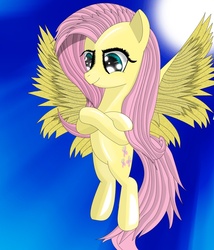 Size: 1200x1400 | Tagged: safe, artist:mrbrunoh1, fluttershy, pegasus, pony, g4, crossed hooves, female, solo, spread wings, wings