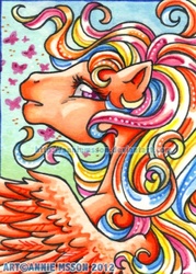 Size: 370x517 | Tagged: safe, artist:anniemsson, flutterbye, butterfly, g1, female, solo, traditional art