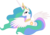 Size: 2873x1986 | Tagged: dead source, safe, artist:regolithx, princess celestia, alicorn, pony, g4, lesson zero, bedroom eyes, butt, female, looking back, mare, plot, simple background, solo, transparent background, vector