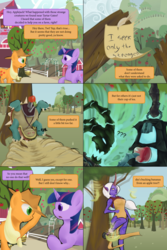 Size: 730x1095 | Tagged: safe, artist:omgmax, applejack, twilight sparkle, g4, apple, applebucking, banana, bucking, crossover, league of legends, rammus, rengar, soraka, thresh