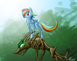 Size: 1440x1152 | Tagged: safe, artist:mindkog, rainbow dash, timber wolf, g4