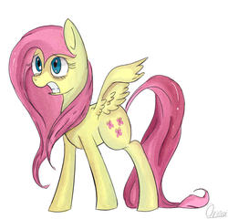 Size: 832x798 | Tagged: safe, artist:aureai, fluttershy, pegasus, pony, g4, female, simple background, solo, white background, worried