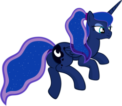 Size: 3000x2601 | Tagged: safe, artist:scourge707, princess luna, g4, alternate hairstyle, female, long hair, ponytail, simple background, solo, transparent background, vector