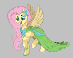 Size: 1997x1597 | Tagged: safe, artist:twitchykismet, fluttershy, g4, clothes, dress, female, gala dress, solo