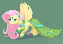 Size: 1912x1333 | Tagged: safe, artist:twitchykismet, fluttershy, g4, clothes, dress, female, gala dress, solo