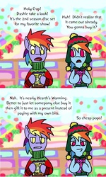 Size: 601x1005 | Tagged: safe, artist:ryuspike, rainbow blaze, rainbow dash, g4, ask-rainbowdad, christmas, clothes, comic, hearth's warming