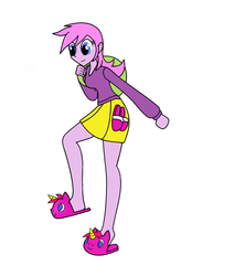 Size: 1504x1696 | Tagged: safe, human, equestria girls, g4, clothes, female, humanized, pony coloring, slippers, solo, stompy slippers, unusual unicorn