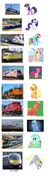 Size: 1220x4498 | Tagged: safe, applejack, big macintosh, derpy hooves, fluttershy, lyra heartstrings, pinkie pie, rainbow dash, rarity, trixie, twilight sparkle, earth pony, pony, g4, derp, locomotive, male, mane six, railroad, stallion, train