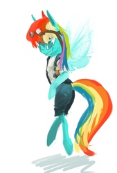 Size: 900x1329 | Tagged: safe, artist:palibyte, rainbow dash, g4, bipedal, clothes, female, goggles, solo