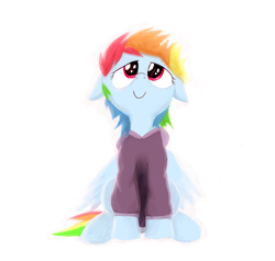 Size: 1280x1220 | Tagged: artist needed, safe, rainbow dash, g4, clothes, female, hoodie, solo