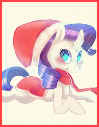 Size: 480x620 | Tagged: safe, artist:cappydarn, rarity, g4, cape, clothes, female, hat, scarf, solo