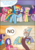 Size: 1386x1969 | Tagged: safe, artist:howxu, applejack, discord, fluttershy, pinkie pie, rainbow dash, rarity, twilight sparkle, alicorn, draconequus, earth pony, pegasus, pony, unicorn, g4, comic, dialogue, elements of harmony, engrish, frown, glare, grin, harsher in hindsight, hilarious in hindsight, mane six, maybe, misspelling, no, open mouth, scene parody, smiling, speech bubble, twilight sparkle (alicorn), unamused