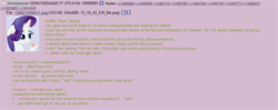 Size: 973x385 | Tagged: safe, rarity, g4, /mlp/, 4chan, 4chan screencap, anon in equestria, feels, greentext, rejection is magic, sad, text, thread