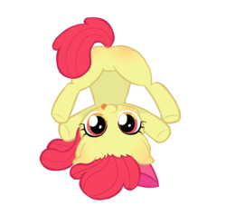 Size: 952x864 | Tagged: safe, artist:momo, apple bloom, earth pony, pony, g4, butt, featureless crotch, female, filly, foal, headstand, plot, solo, tongue out, upside down