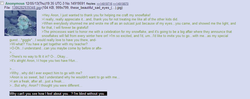 Size: 971x383 | Tagged: safe, oc, oc only, oc:snowdrop, /mlp/, 4chan, 4chan screencap, anon in equestria, feels, greentext, rejection is magic, sad, text