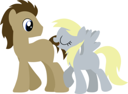 Size: 2394x1776 | Tagged: safe, artist:sundownglisten, derpy hooves, doctor whooves, time turner, pegasus, pony, g4, female, male, mare, minimalist, stallion