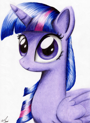 Size: 1624x2202 | Tagged: safe, artist:markk-n-viacka, twilight sparkle, alicorn, pony, g4, female, mare, solo, traditional art, twilight sparkle (alicorn)