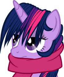 Size: 5000x6023 | Tagged: safe, artist:dzmaylon, twilight sparkle, g4, absurd resolution, alternate hairstyle, clothes, female, scarf, solo, twilight sparkle is not amused, unamused