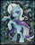 Size: 720x924 | Tagged: safe, artist:turonie, trixie, pony, unicorn, g4, abstract background, cutie mark, female, lidded eyes, looking at you, mare, missing accessory, open mouth, rearing, solo, sparkles