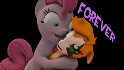 Size: 1280x720 | Tagged: dead source, safe, artist:jeijei, pinkie pie, earth pony, pony, g4, 3d, dust: an elysian tail, female, fidget (character), forever, licking, mare, source filmmaker