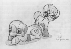 Size: 1024x714 | Tagged: safe, artist:drawponies, oc, oc only, earth pony, pony, friendship is magic, g4, commission, glasses, sad, sketch, traditional art