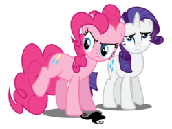 Size: 4000x3000 | Tagged: dead source, safe, artist:baleyreeves, pinkie pie, rarity, g4, duo, moustache, simple background, transparent background, vector