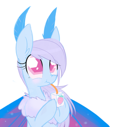 Size: 1000x1000 | Tagged: safe, artist:meekcheep, oc, oc only, oc:sequin, mothpony, original species, cute, juice, juice box, moth pony general, solo, straw
