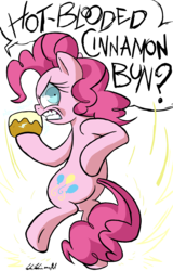 Size: 3241x5079 | Tagged: safe, artist:redapropos, pinkie pie, g4, cinnamon bun, female, hotblooded pinkie pie, solo, speech bubble