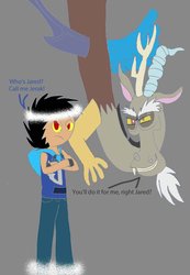 Size: 744x1073 | Tagged: safe, artist:jayman239, discord, human, g4, discorded