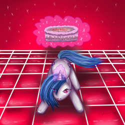 Size: 1000x1000 | Tagged: safe, artist:shummycaise, dj pon-3, vinyl scratch, g4, cake, female, happy birthday, solo