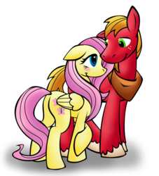 Size: 700x770 | Tagged: safe, artist:koopakrazy85, big macintosh, fluttershy, earth pony, pony, g4, male, ship:fluttermac, shipping, stallion, straight