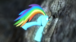 Size: 1366x768 | Tagged: safe, artist:sinkingstone, rainbow dash, g4, 3d, bottom, butt, buttstuck, female, gmod, plot, solo, stuck