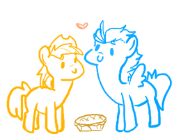 Size: 286x221 | Tagged: safe, artist:alterstorm, braeburn, soarin', g4, cute, gay, heart, male, pie, ship:soarburn, shipping