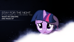 Size: 1920x1080 | Tagged: safe, artist:divideddemensions, artist:kysss90, twilight sparkle, g4, female, quote, sad, solo, space, vector, wallpaper