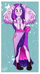 Size: 1027x1920 | Tagged: safe, artist:mimimariet, twilight sparkle, alicorn, anthro, plantigrade anthro, g4, female, hands together, horn, human facial structure, mare, solo, twilight sparkle (alicorn)
