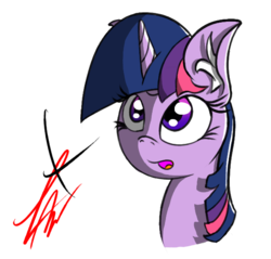 Size: 590x565 | Tagged: safe, artist:magical disaster, twilight sparkle, g4, ear fluff, female, solo, wat