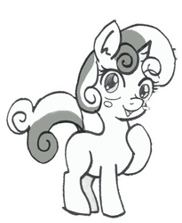 Size: 407x497 | Tagged: safe, artist:anibaruthecat, sweetie belle, g4, female, monochrome, solo