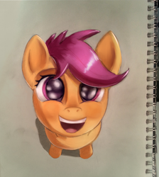 Size: 2120x2361 | Tagged: safe, artist:porkchopsammie, scootaloo, g4, female, solo, traditional art
