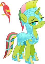 Size: 775x1099 | Tagged: safe, artist:kaylathehedgehog, mimic (g1), parrot, twinkle eyed pony, g1, g4, armor, clothes, female, g1 to g4, generation leap, helmet, mohawk, shoes, simple background, solo, transparent background, vector